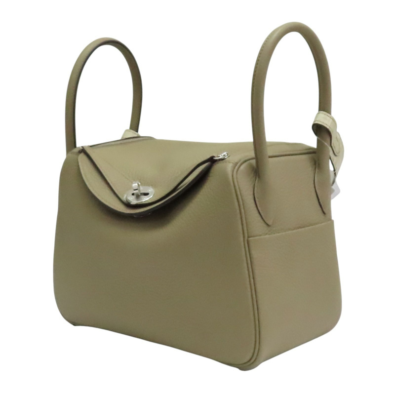 風衣灰 Taurillon牛革 Lindy Touch 26 肩背包 W刻 銀扣【HERMES 愛馬仕】-2