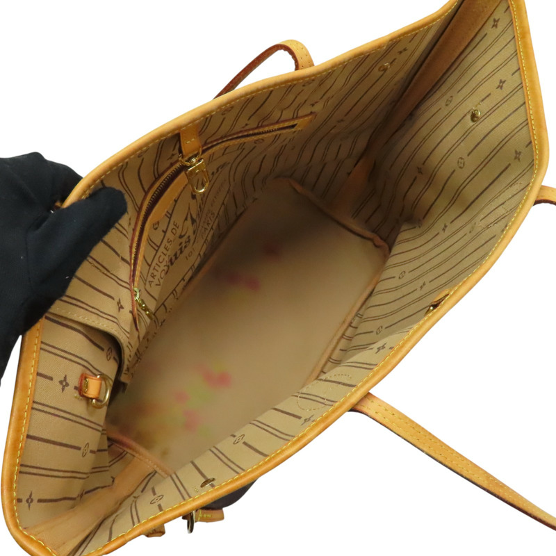 棕色 原花 帆布 Neverfull MM 肩背包【LOUIS VUITTON LV 路易威登】 M40156-4