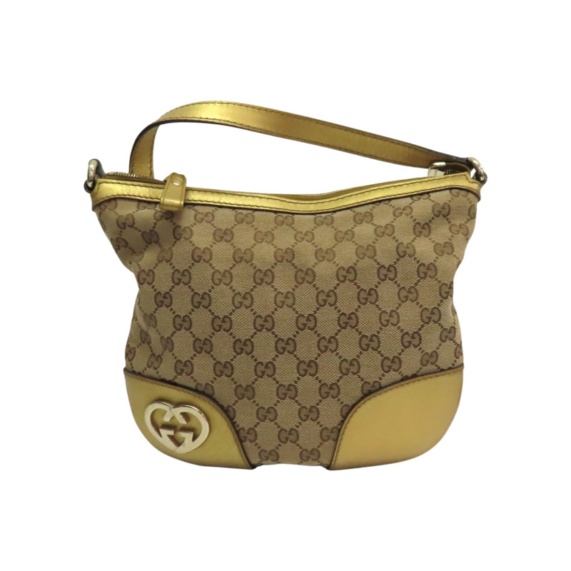 棕色 GG帆布 金色 牛皮 GG Lovely Heart 肩背包【GUCCI 古馳】 257072-0