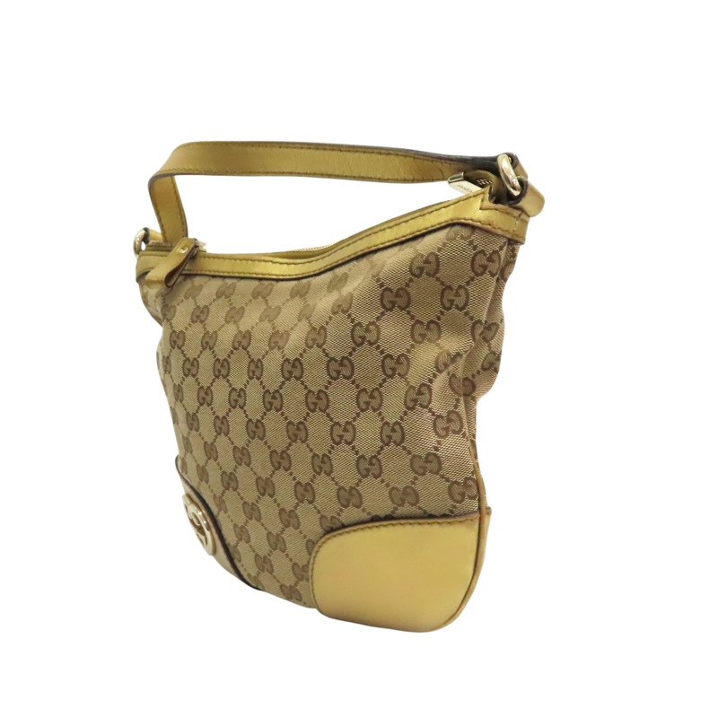 棕色 GG帆布 金色 牛皮 GG Lovely Heart 肩背包【GUCCI 古馳】 257072-1