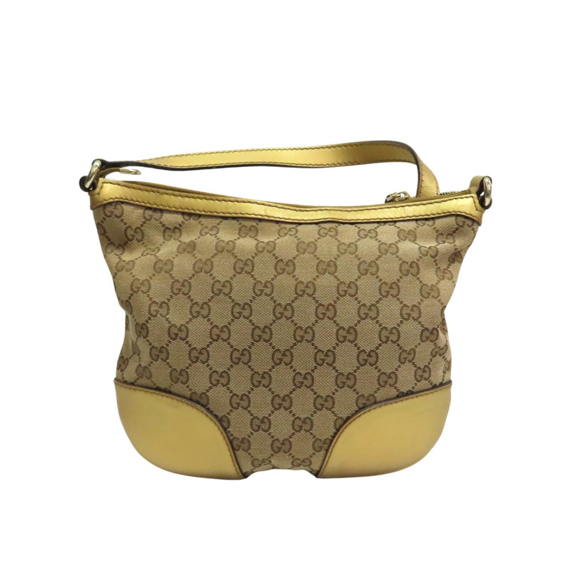 棕色 GG帆布 金色 牛皮 GG Lovely Heart 肩背包【GUCCI 古馳】 257072-2