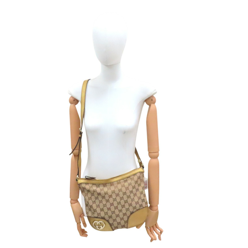 棕色 GG帆布 金色 牛皮 GG Lovely Heart 肩背包【GUCCI 古馳】 257072-8