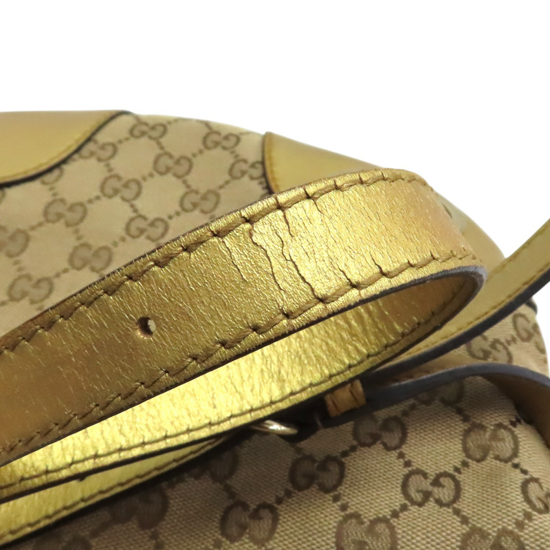 棕色 GG帆布 金色 牛皮 GG Lovely Heart 肩背包【GUCCI 古馳】 257072-14