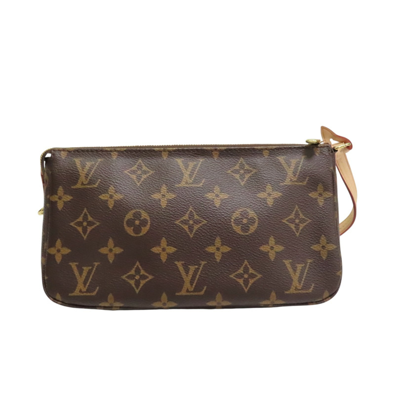 棕色 原花 帆布 Pochette Accessoires 肩背包【LOUIS VUITTON LV 路易威登】 M40712-2