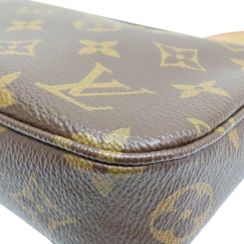 棕色 原花 帆布 Pochette Accessoires 肩背包【LOUIS VUITTON LV 路易威登】 M40712-9