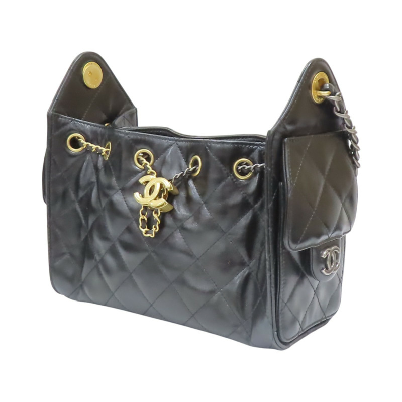 黑色 菱格紋 牛皮 25 迷你包 肩背包【CHANEL 香奈兒】 AS5631-2