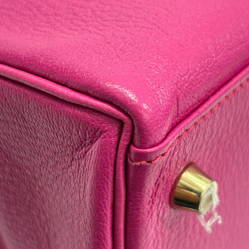 亮桃紅色 山羊皮 Kelly 32 凱莉包 手提包 T刻 金釦 無背帶【HERMES 愛馬仕】-13