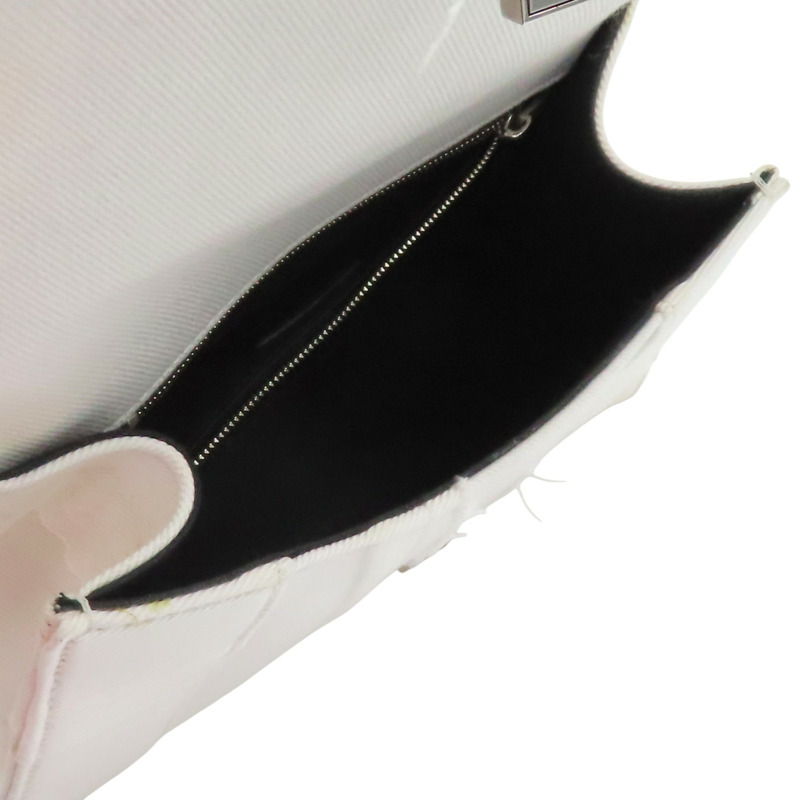 白色 單寧布 Hourglass 兩用包【BALENCIAGA 巴黎世家】 593546-4