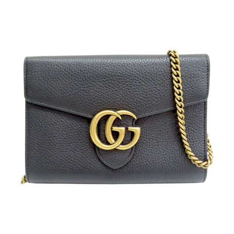 黑色 牛皮 GG Marmont 肩背包【GUCCI 古馳】 401232