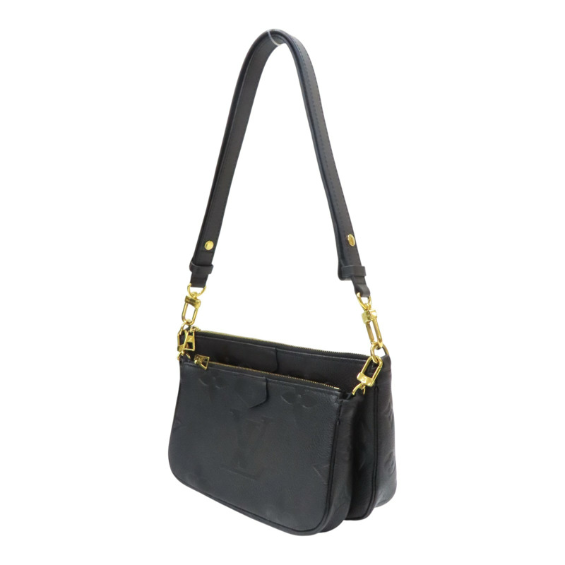 黑色 原花壓紋牛皮 Multi Pochette Accessoires 肩背包【LOUIS VUITTON LV 路易威登】 M80399-2