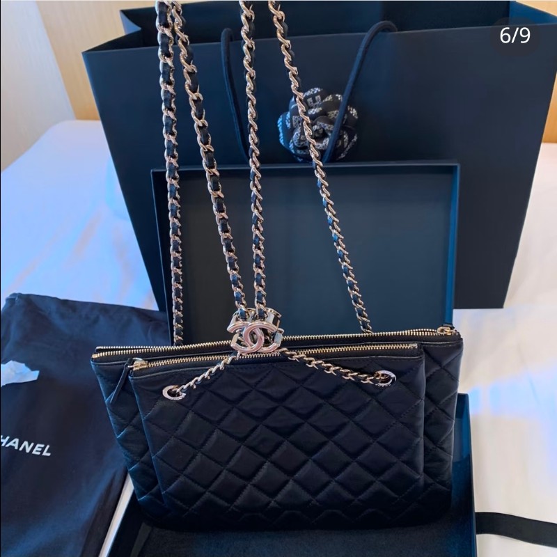 CHANEL 黑金雙子星信封包-7