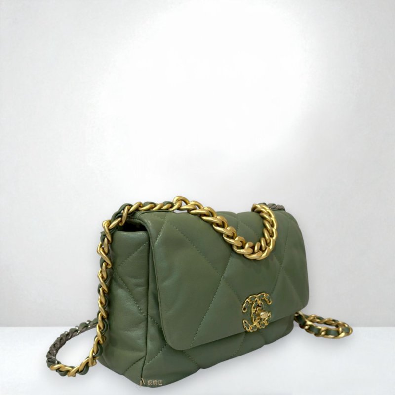 JY0271-Chanel石墨綠羊皮19包26cm/AS1160-2