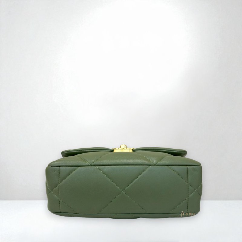 JY0271-Chanel石墨綠羊皮19包26cm/AS1160-4