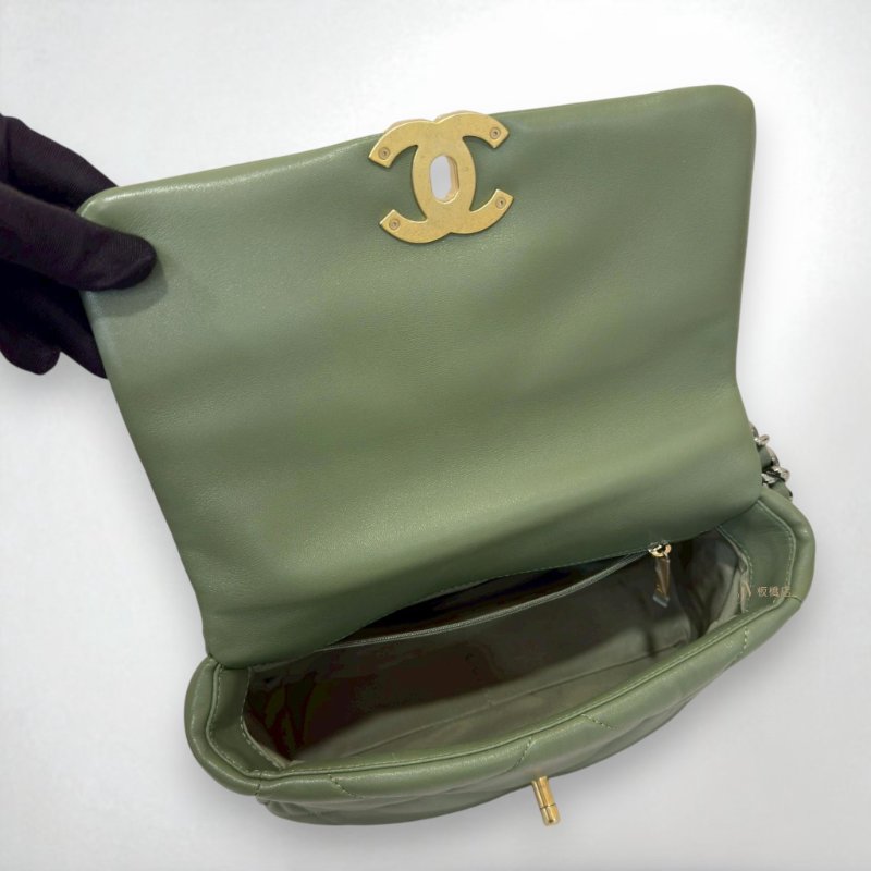 JY0271-Chanel石墨綠羊皮19包26cm/AS1160-5