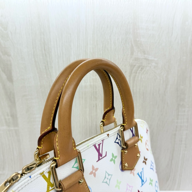 LV白彩拚鉚釘村上隆Alma PM手提包-5