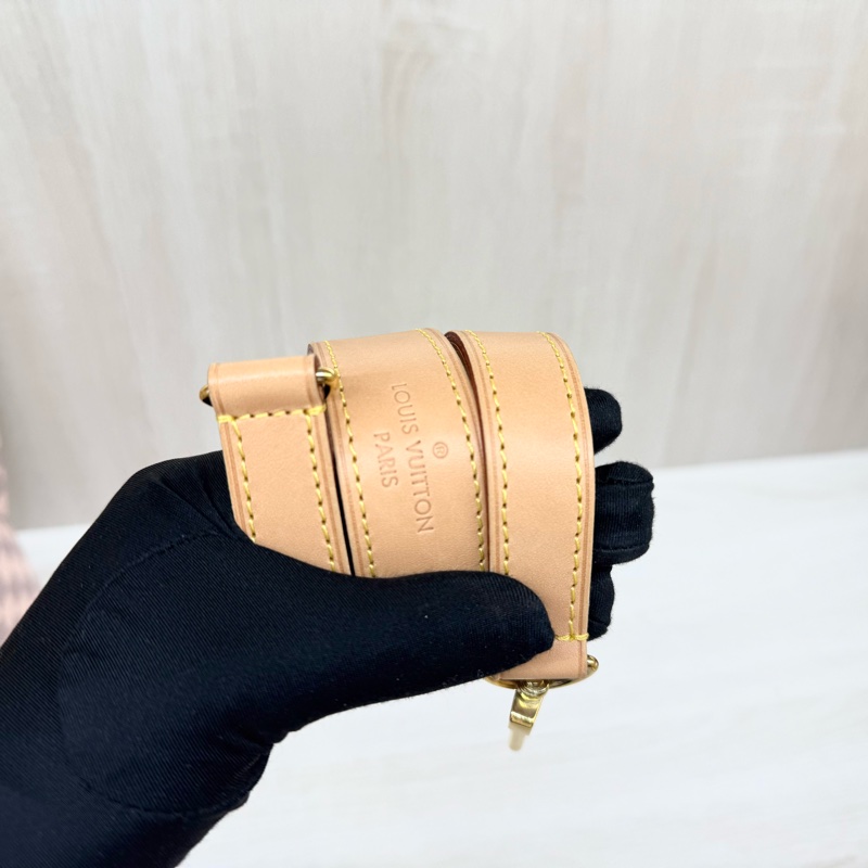 LV 白粉格粉內裡雙耳手提肩背束口水桶包N41579-17