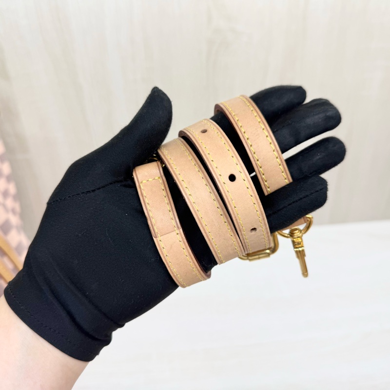 LV 白粉格粉內裡雙耳手提肩背束口水桶包N41579-20