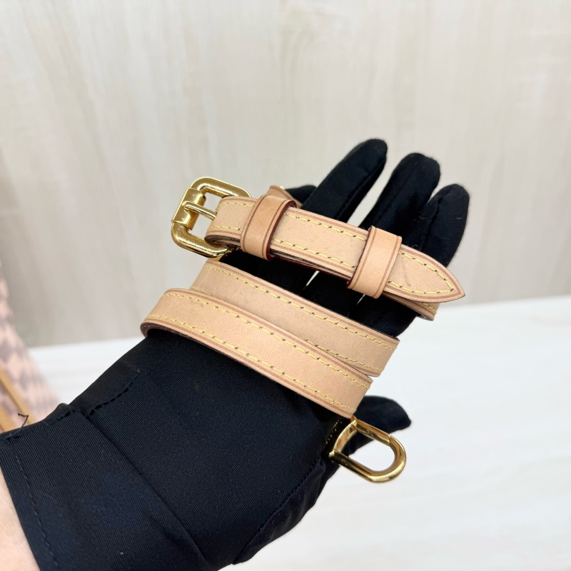 LV 白粉格粉內裡雙耳手提肩背束口水桶包N41579-21