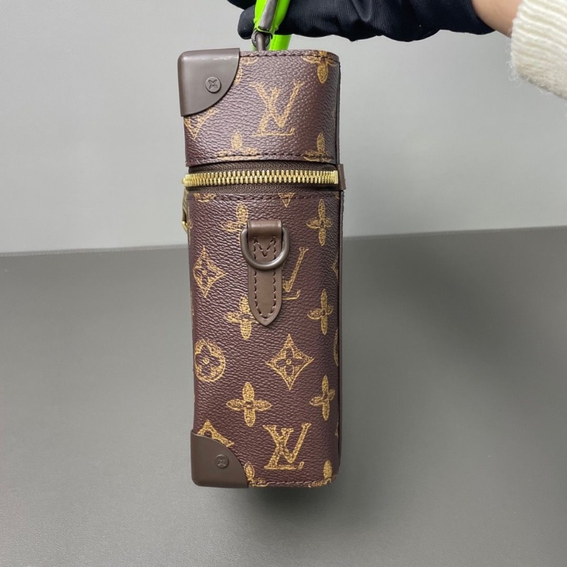 Lv 芯片款 秀款盒子包soft trunk新款限量斜背包老花獨特設計加上綠色15*21.5*7 98新配件塵袋-3