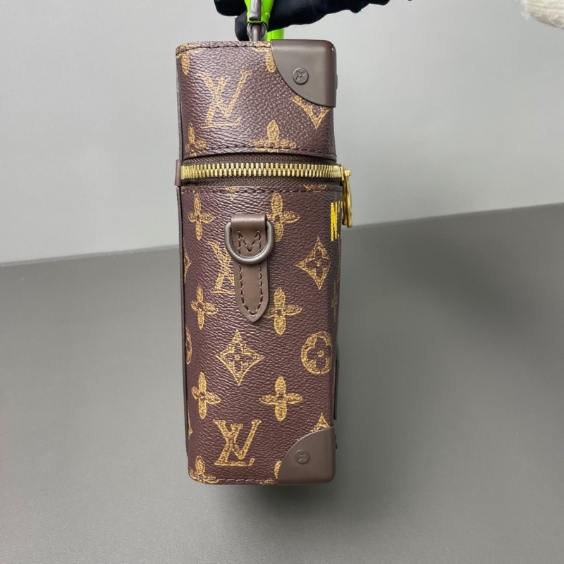 Lv 芯片款 秀款盒子包soft trunk新款限量斜背包老花獨特設計加上綠色15*21.5*7 98新配件塵袋-4