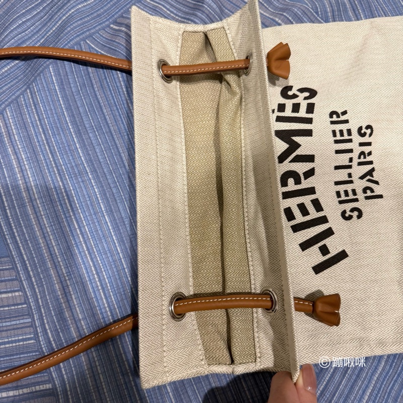 Hermes ALINE GROOMING BAG 經典馬術包 PM 少用 閑置品 愛馬仕帆布包-16