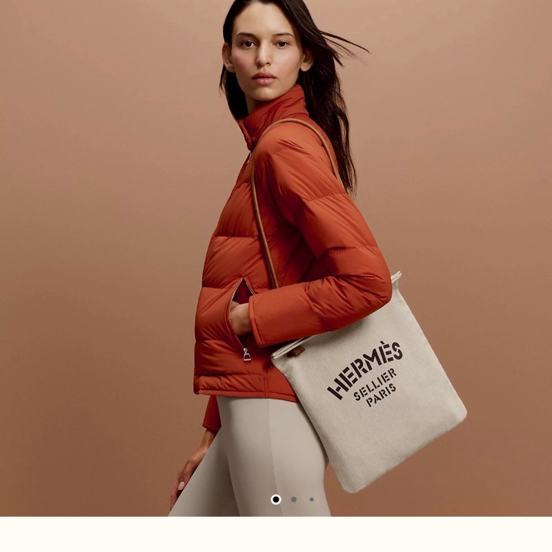 Hermes ALINE GROOMING BAG 經典馬術包 PM 少用 閑置品 愛馬仕帆布包-33