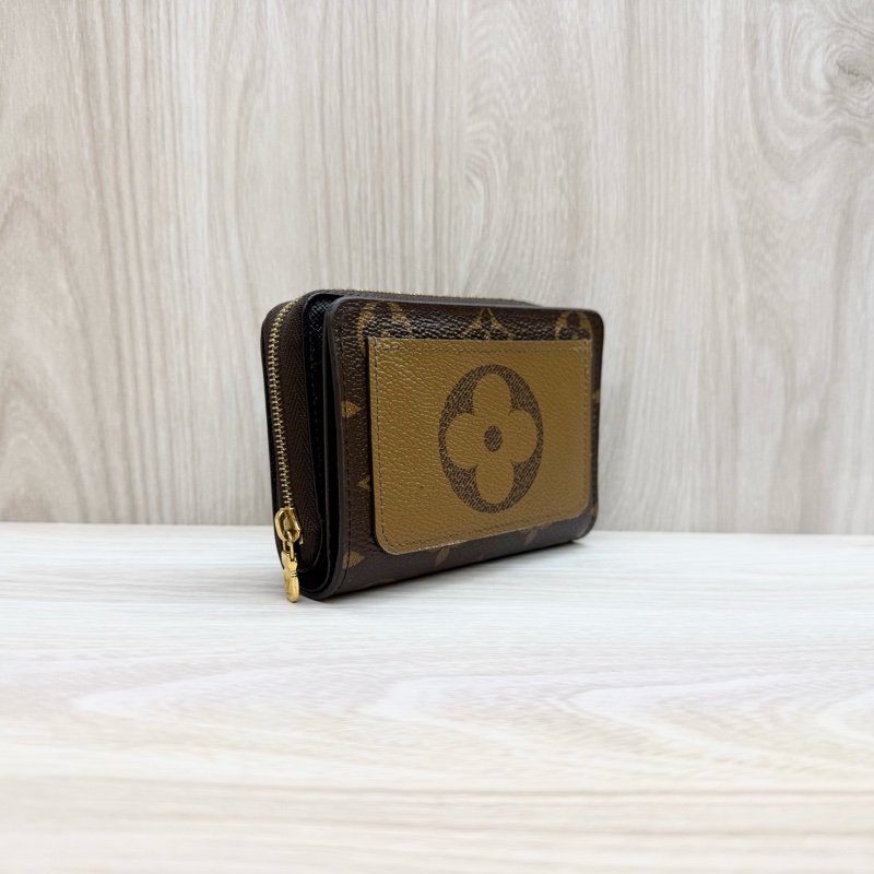 LV 原花雙色Lou ㄇ拉零錢短夾M81461-4
