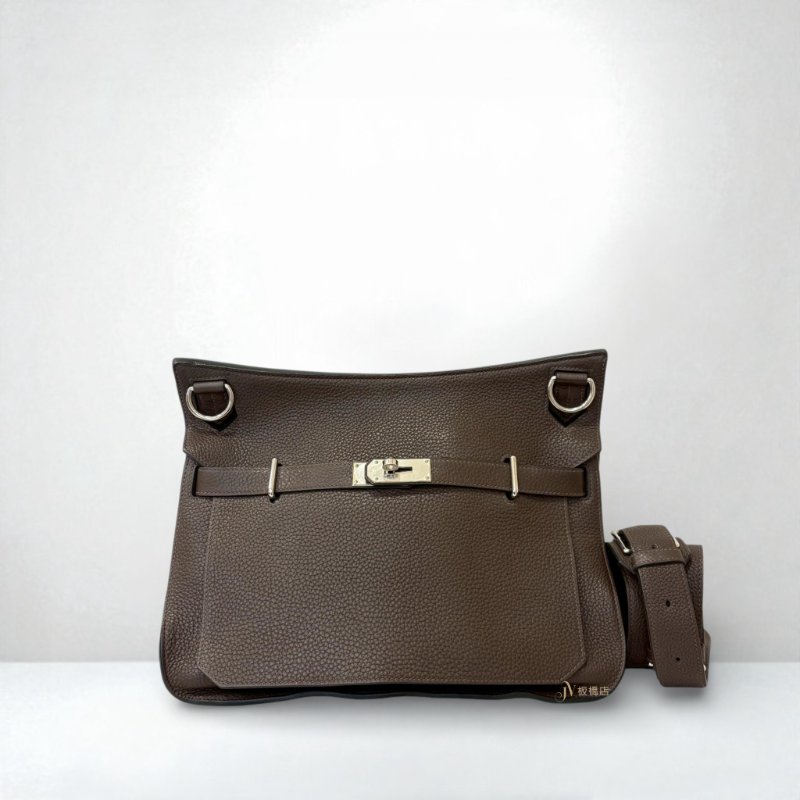 JS0178-HERMES深咖啡色銀釦TOGO皮JYPSIERE 37-0