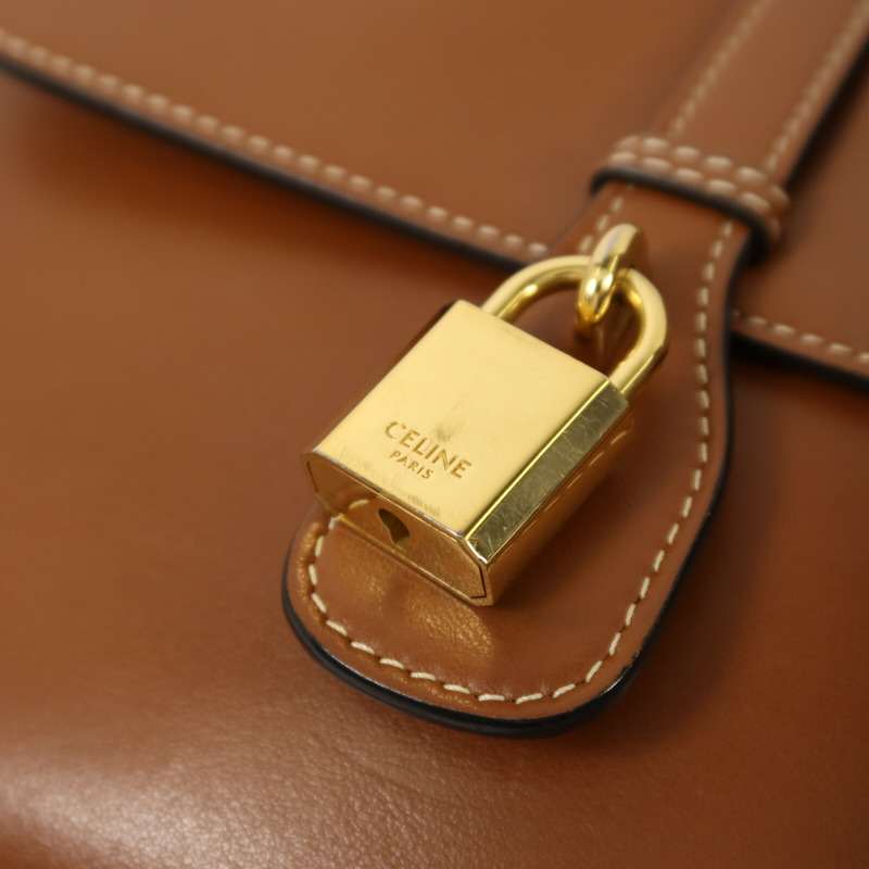 CELINE 牛皮皮革Medium Tabou金扣肩背袋-9