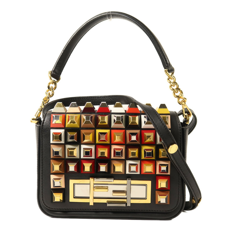 FENDI 牛皮皮革3 Baguette Squared鏈帶手挽肩背兩用袋-0