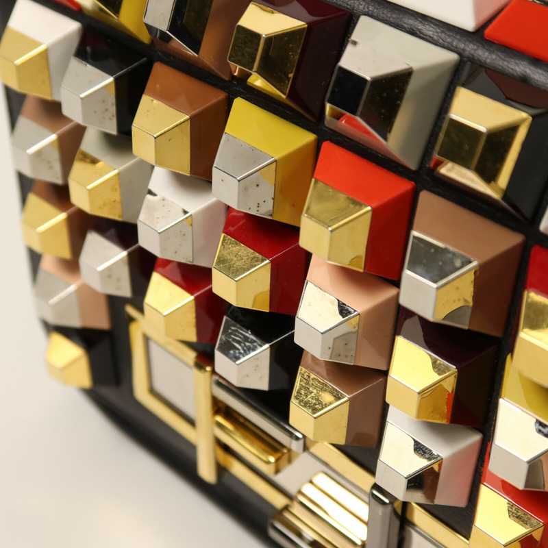 FENDI 牛皮皮革3 Baguette Squared鏈帶手挽肩背兩用袋-17