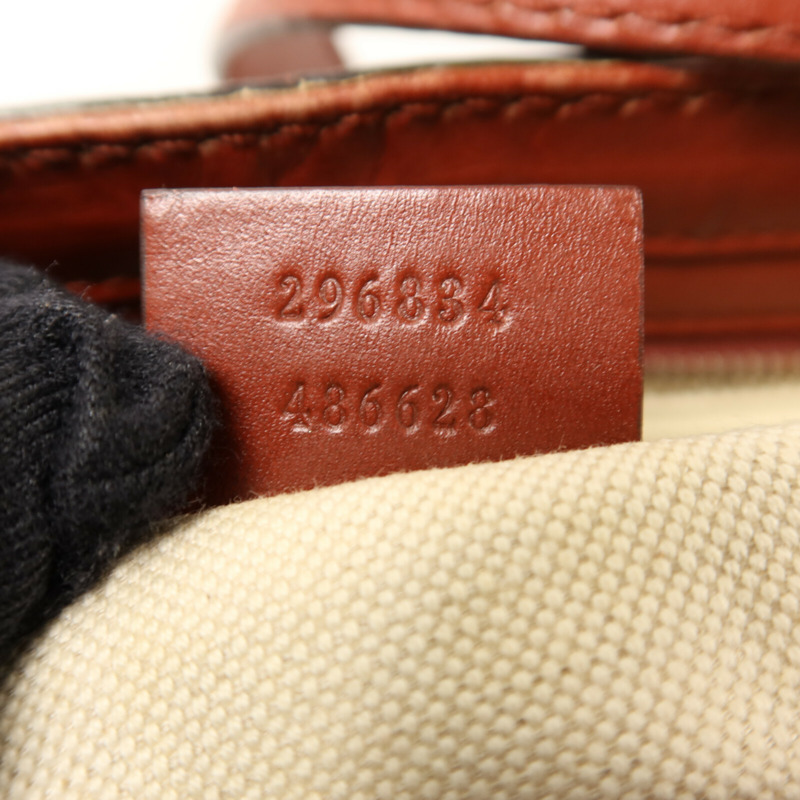 GUCCI 帆布Shoulder Bag金扣肩背袋-6