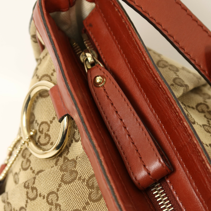 GUCCI 帆布Shoulder Bag金扣肩背袋-9