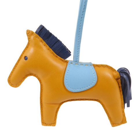 HERMES Milo皮革Rodeo MM Charm掛飾Jaune D'or