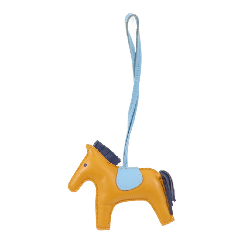 HERMES Milo皮革Rodeo MM Charm掛飾Jaune D'or-2