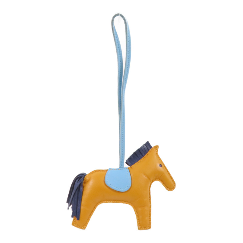 HERMES Milo皮革Rodeo MM Charm掛飾Jaune D'or-3