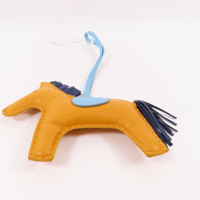 HERMES Milo皮革Rodeo MM Charm掛飾Jaune D'or-4