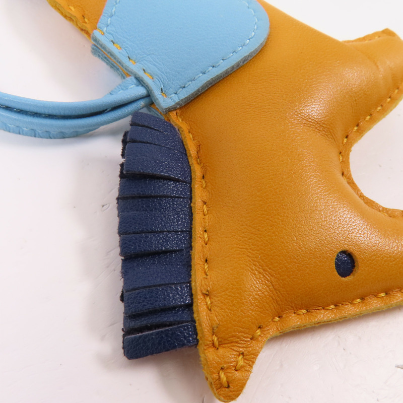 HERMES Milo皮革Rodeo MM Charm掛飾Jaune D'or-5