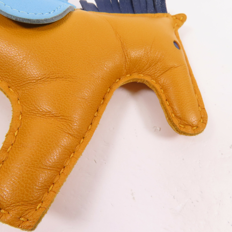 HERMES Milo皮革Rodeo MM Charm掛飾Jaune D'or-9