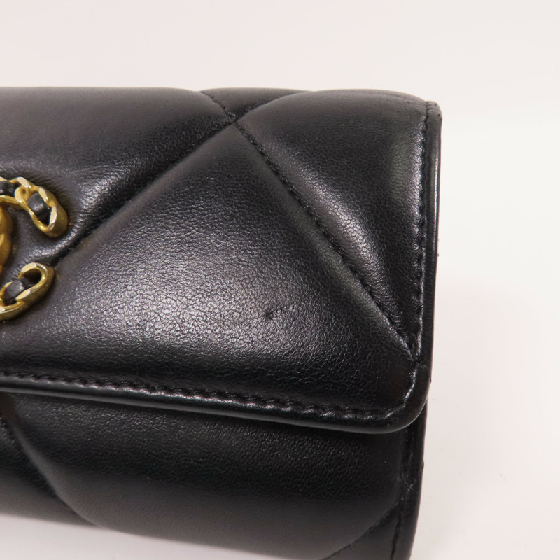 CHANEL 羊皮皮革Long Wallet金扣長錢包-6