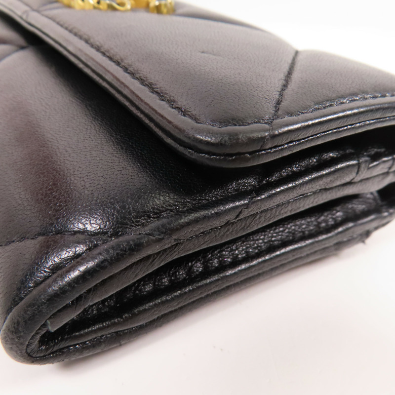 CHANEL 羊皮皮革Long Wallet金扣長錢包-8