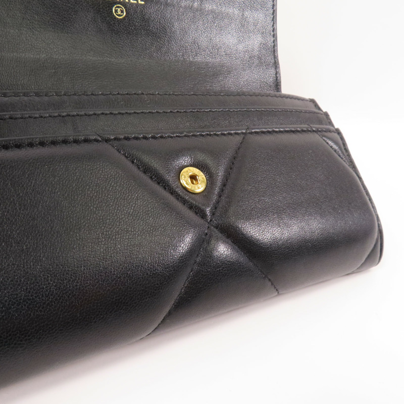 CHANEL 羊皮皮革Long Wallet金扣長錢包-11