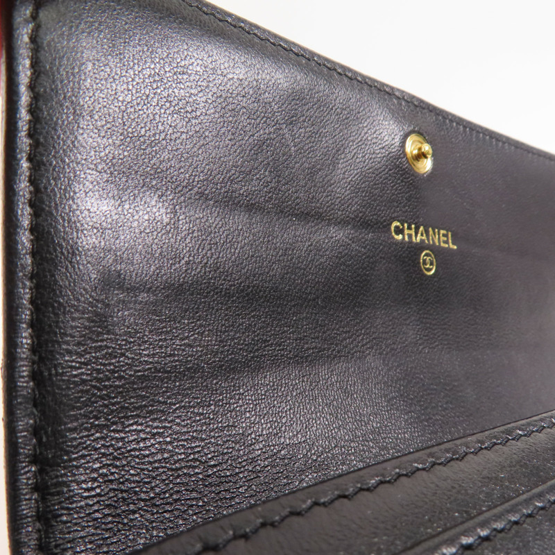 CHANEL 羊皮皮革Long Wallet金扣長錢包-12
