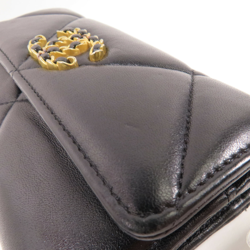 CHANEL 羊皮皮革Long Wallet金扣長錢包-16