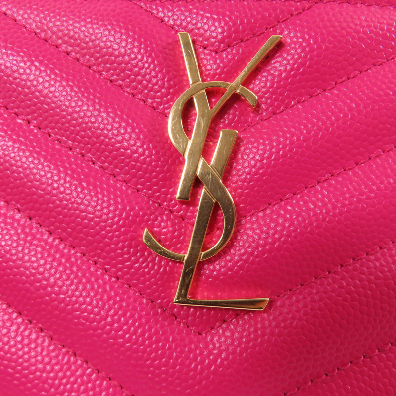 SAINT LAURENT 牛皮皮革Pouch金扣手拿包-5