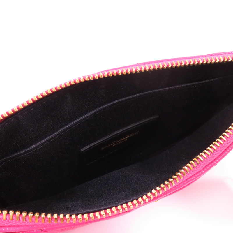 SAINT LAURENT 牛皮皮革Pouch金扣手拿包-10