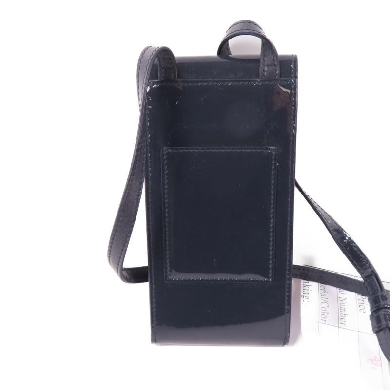 SAINT LAURENT 漆皮皮革Phone Pouch銀扣肩背袋-1