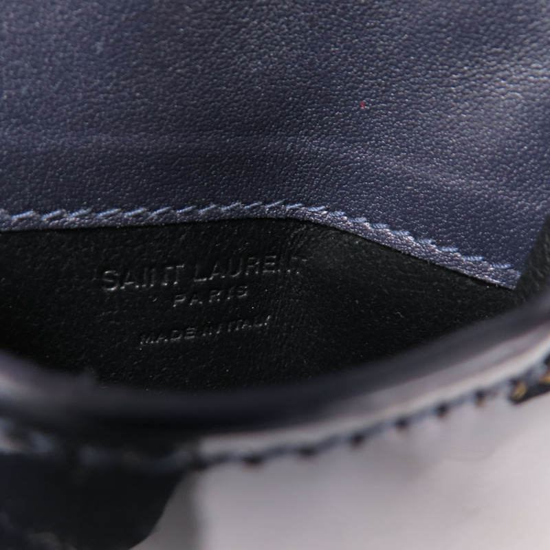 SAINT LAURENT 漆皮皮革Phone Pouch銀扣肩背袋-13