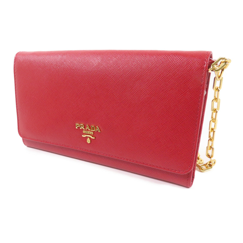 PRADA Saffiano皮革Wallet On Chain金扣鏈帶肩背袋-2