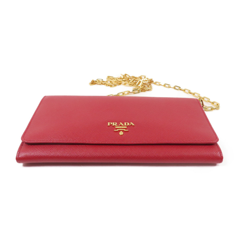 PRADA Saffiano皮革Wallet On Chain金扣鏈帶肩背袋-3